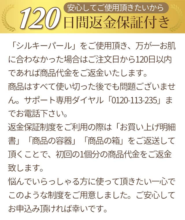 120日間返金保証付き