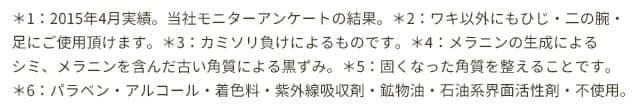 *の1~6についての説明
