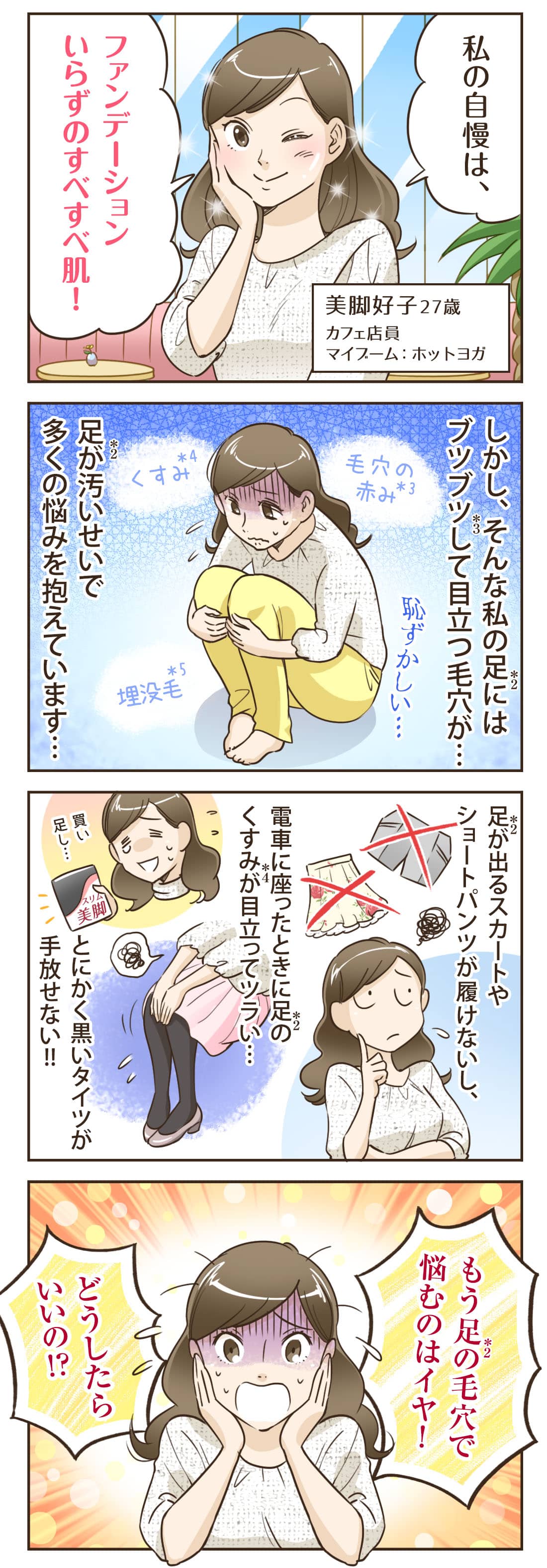 もう足の毛穴で悩むのはイヤ!どうしたらいいの!?